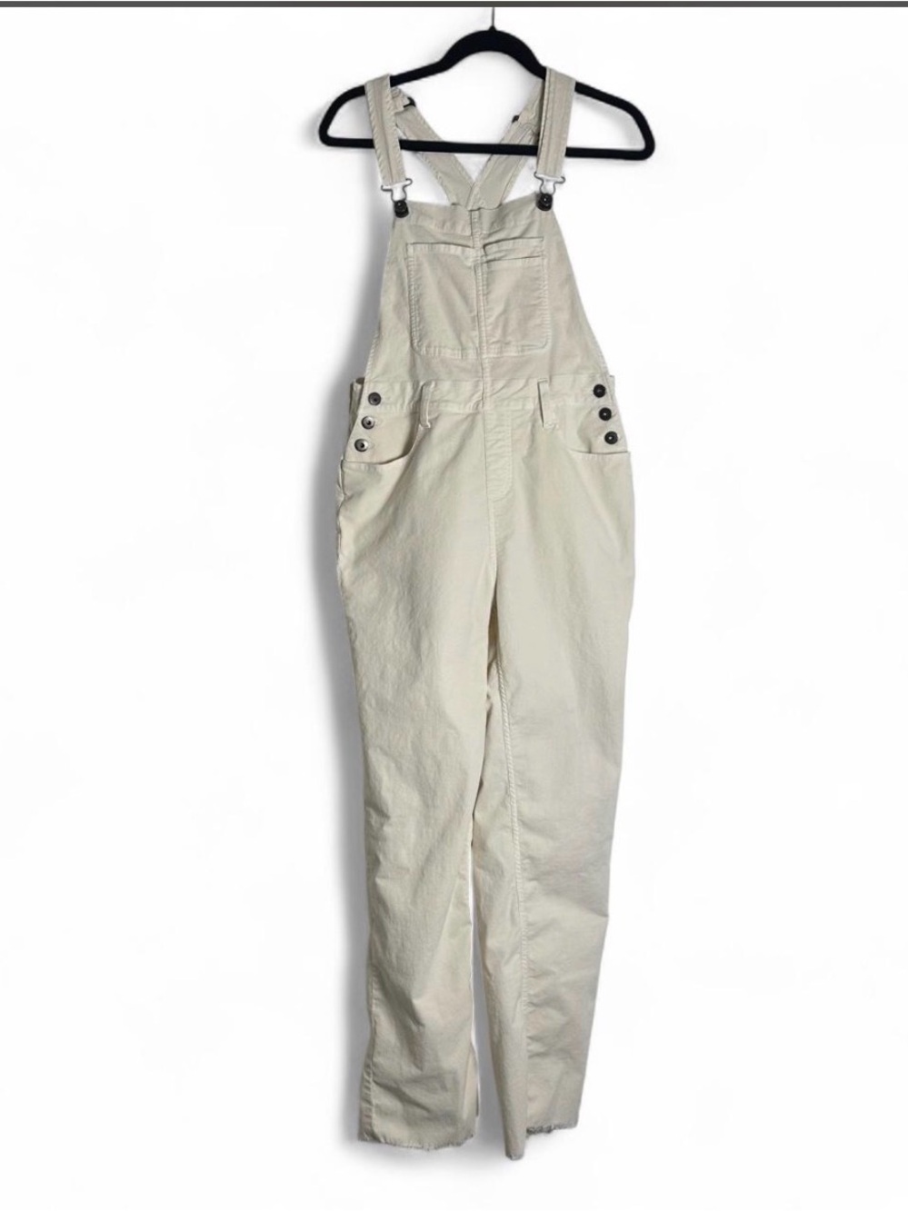 Carve Designs Lightweight Corduroy Cream Overalls Size 4
